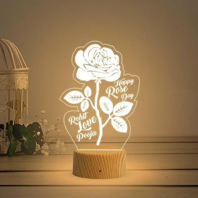 Personalized birthday gift lamp with engraved name and custom message – romantic LED light for anniversary or birthday celebration