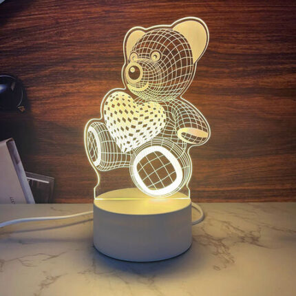 Personalized Valentine’s gift lamp with engraved names and heart design – romantic LED light for anniversary or love occasions