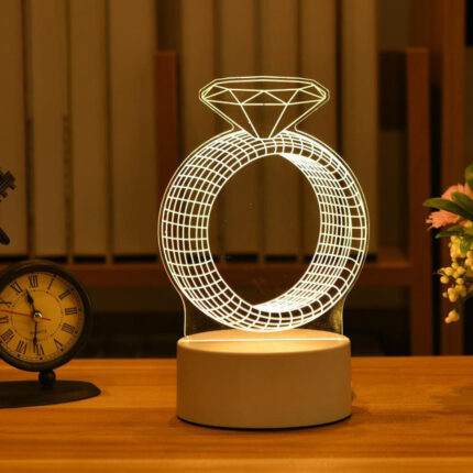 Personalized birthday gift lamp with engraved name and custom message – romantic LED light for anniversary or birthday celebration