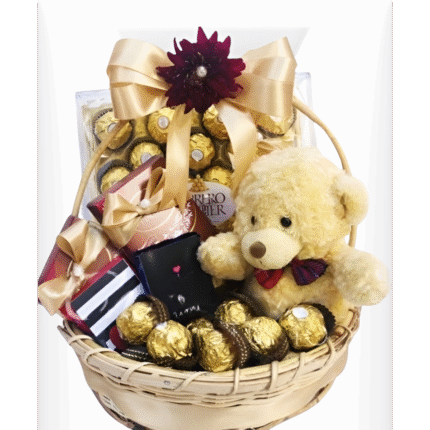 Premium gift basket with sweets, candles, and custom items – stylish hamper for any celebration or event