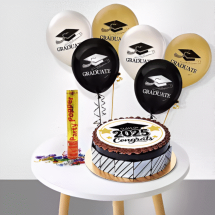 Custom graduation gift box with name mug, chocolate treats, and inspirational items – perfect gift for new graduates